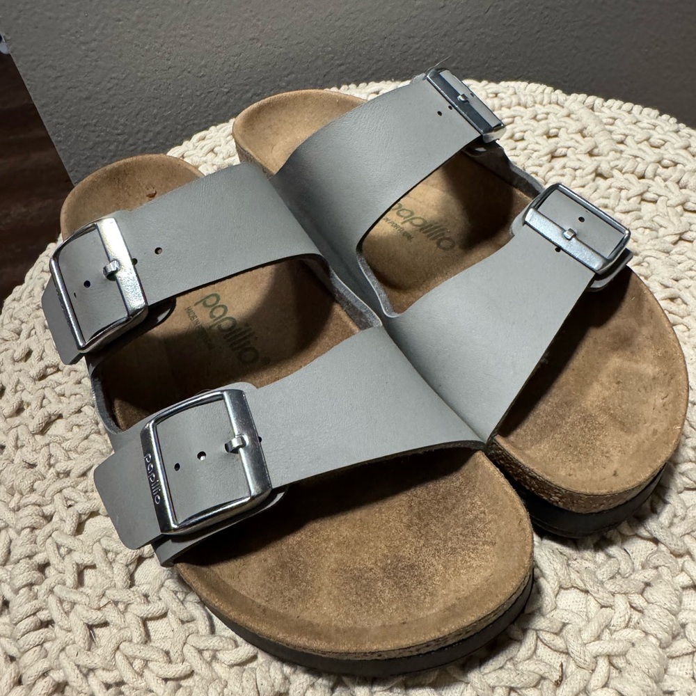 • Birkenstock • Arizona Flex Platform Sandals Birko-Flor Stone Coin EU 39 - Picture 2 of 10